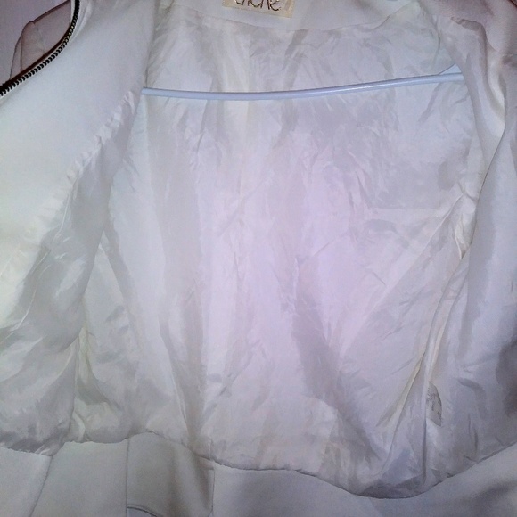 Vintage Cache white crop jacket sz 8 gold zipper - Picture 7 of 8